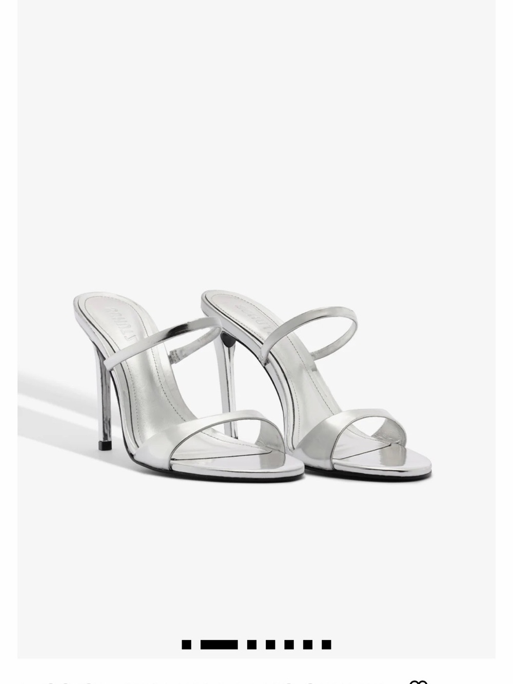 Silver High Heel Slide Sandals - Women